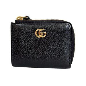 GUCCI GG Marmont 644406 Black Leather - Coin Case